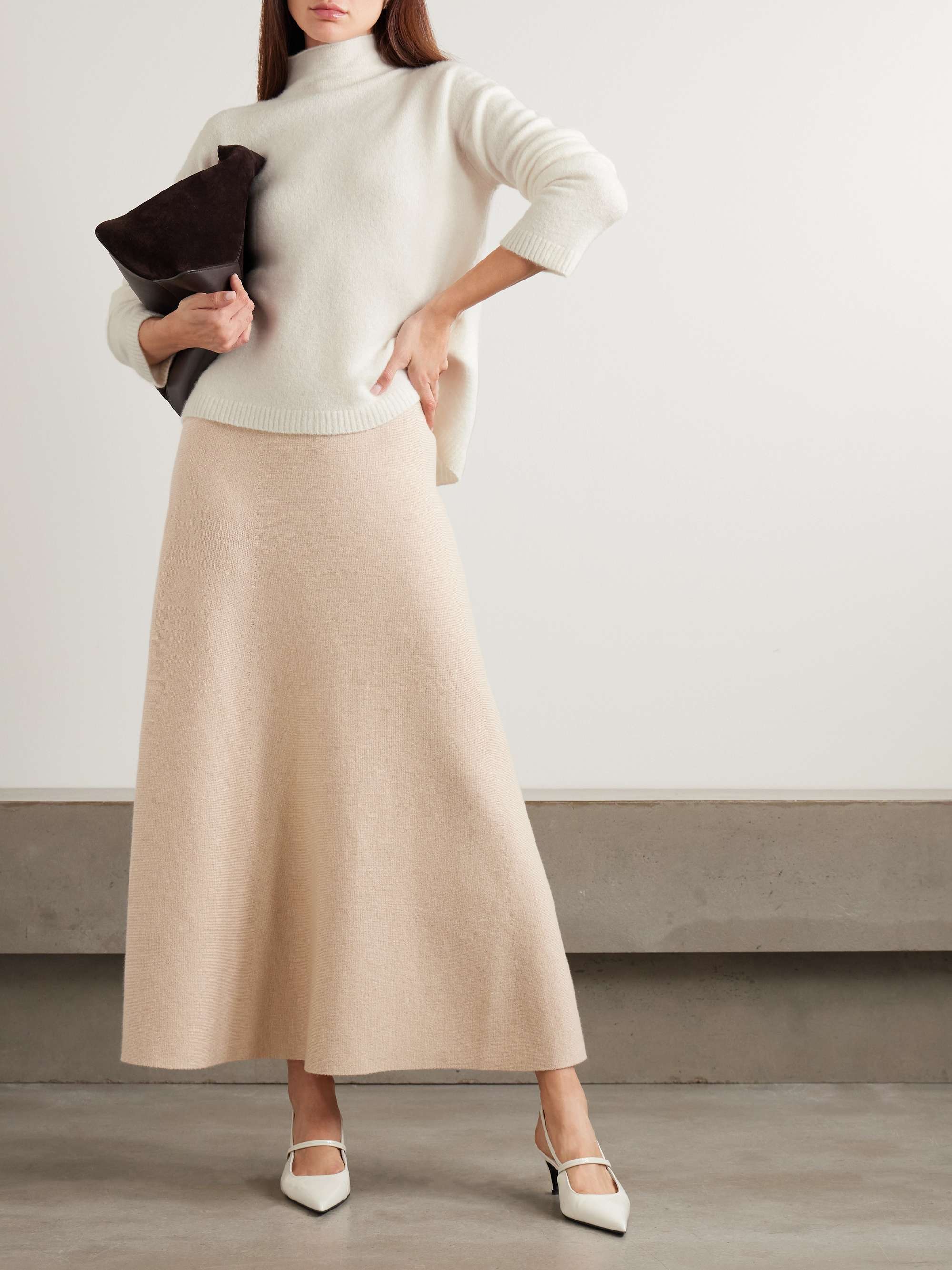 Orlaya Cropped Brushed Cashmere-Blend Turtleneck Sweater