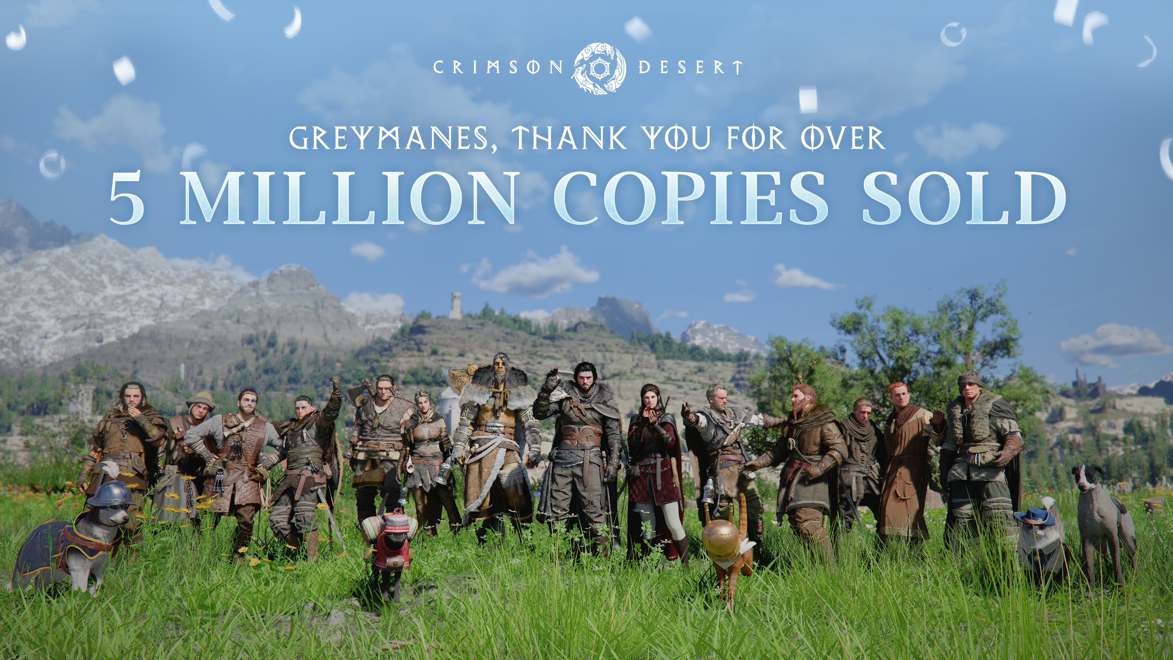 Crimson Desert image thanking players for 5 million copies sold