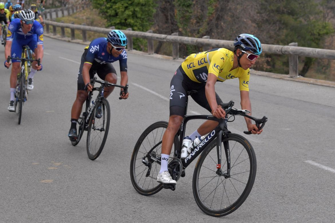 Egan Bernal in the yellow jersey
