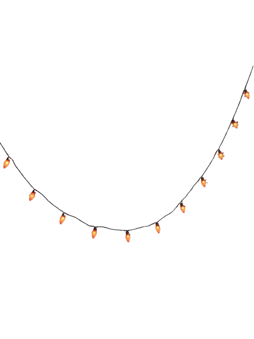 Flickering LED Orange Halloween String Lights