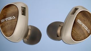 Sivga Que UTG in-ear monitors on blue TR background