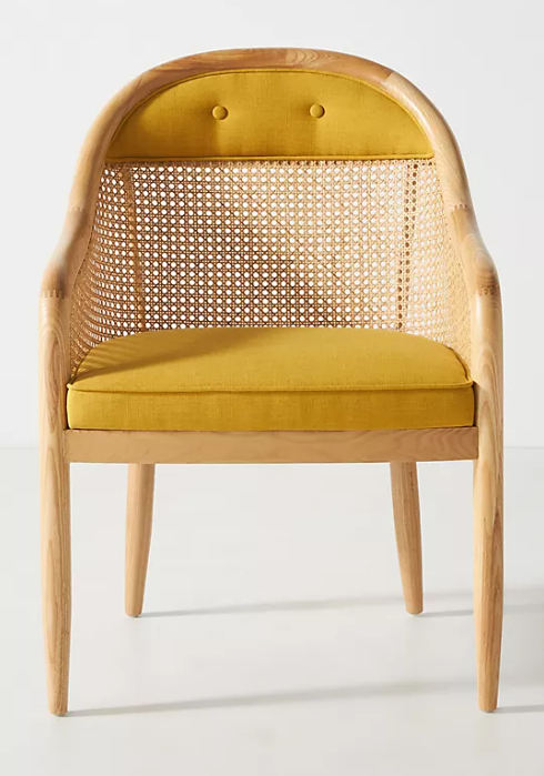 Colorful linen dining chair.