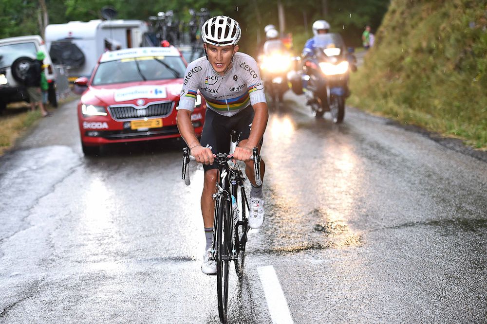Michal Kwiatkowski rides alone during stage 12