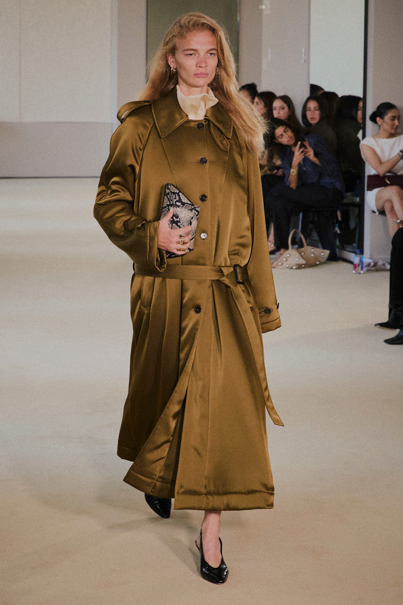 An image of a camel coat on the Altuzarra spring/summer 2026 runway.