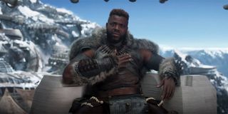 M'Baku sitting on his throne