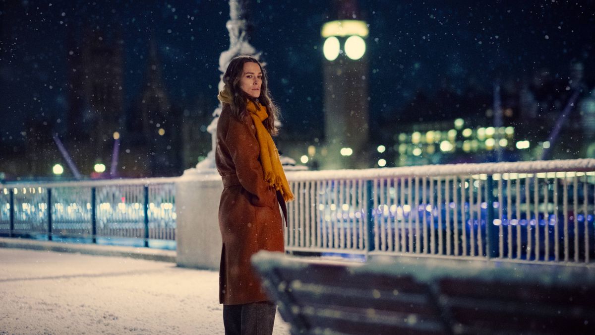 Black Doves star Keira Knightley with Big Ben in London in background 