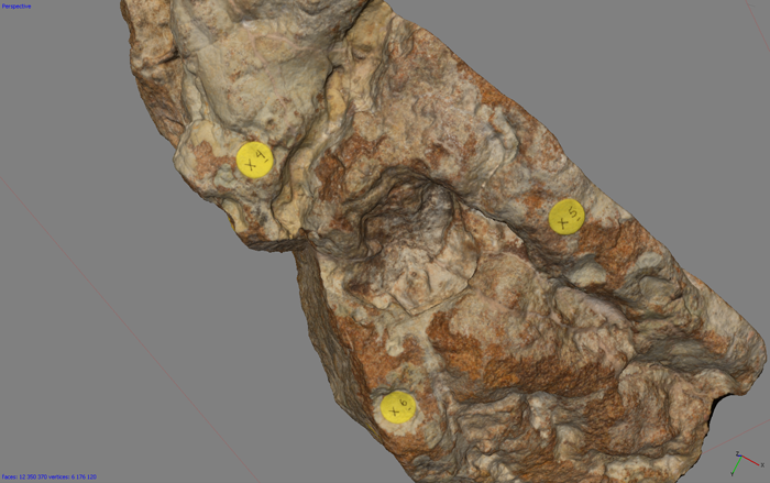 Photogrammetric view of stegosaurus track
