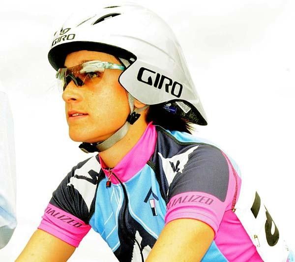 Melanie Meyers (SpecializedD4W) gets ready for the time trial at the Tucson Bicycle Classic.
