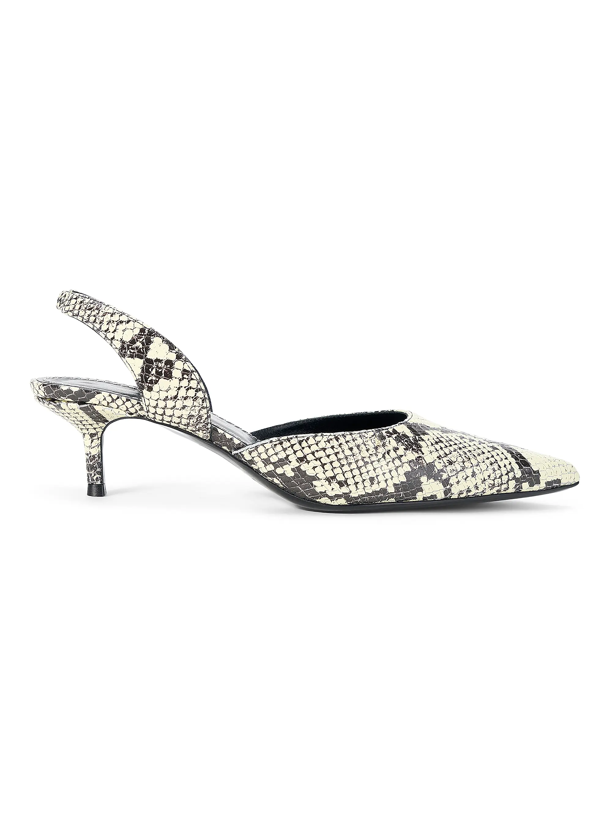 Sebastian Snake-Embossed Leather Slingback Pumps
