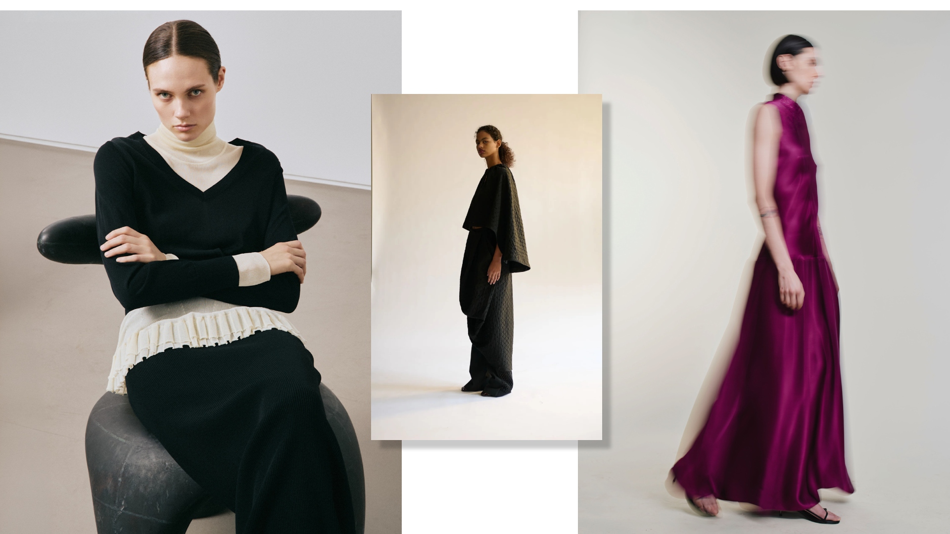 Ashlyn, Diotima, Heirlome models in a collage side by side