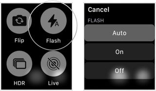 change camera flash Apple Watch