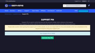 GG Servers support pin once you sign up