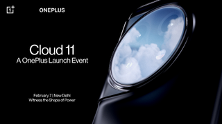 A teaser image for the OnePlus 11, announcing its launch event for February 7