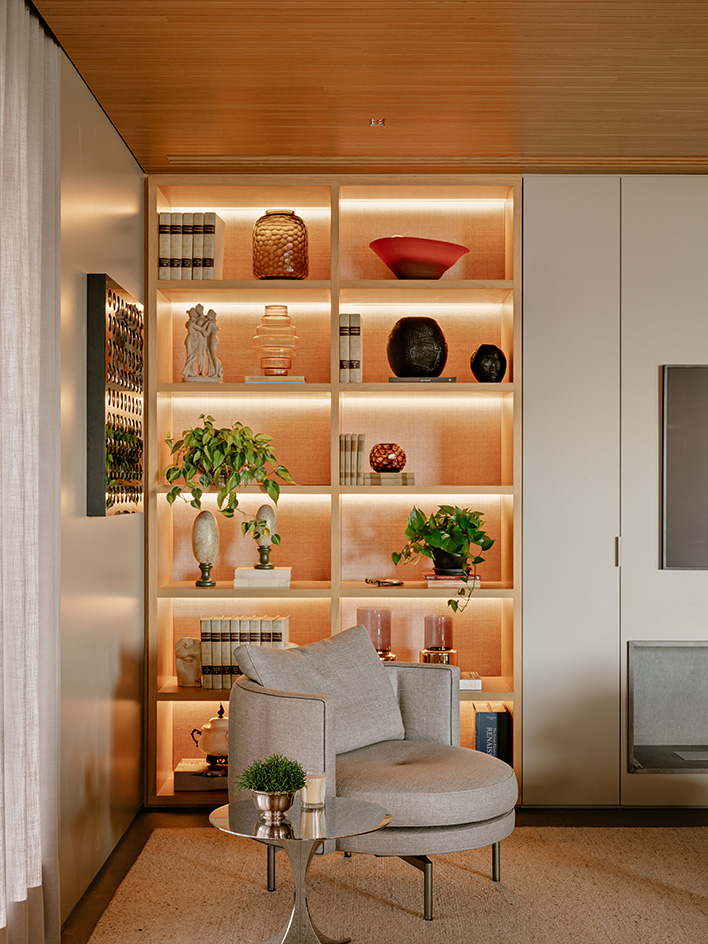 interior of Sao Paulo apartment wrapped in warm timber and with great city views