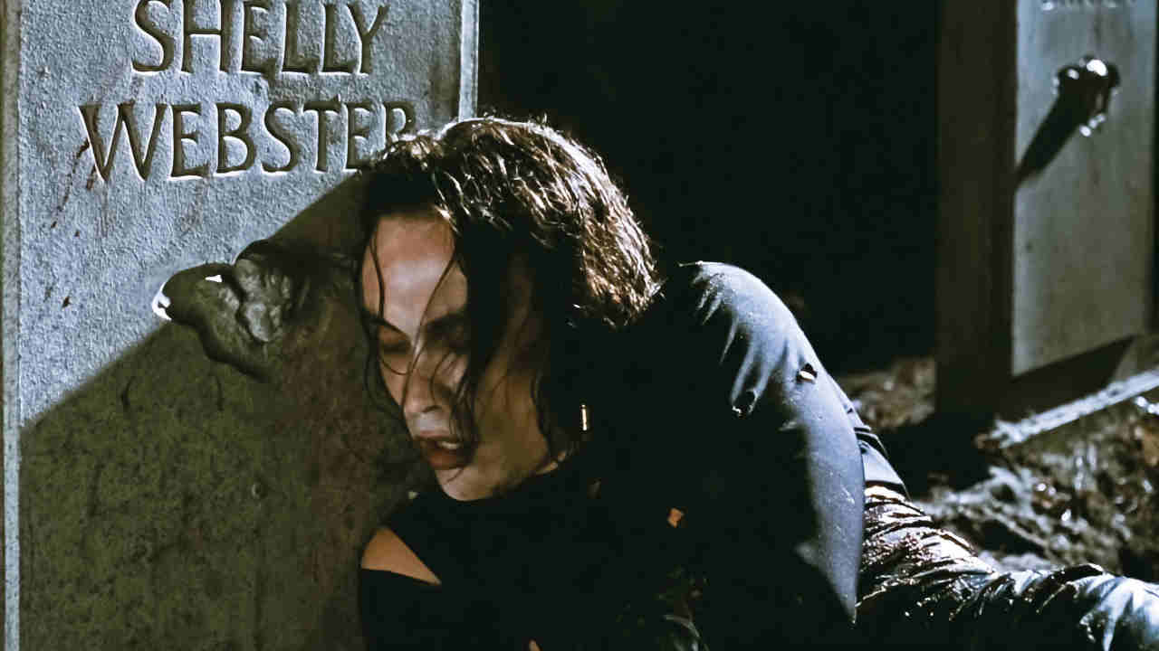 Brandon Lee appearing as Eric Draven in the movie The Crow