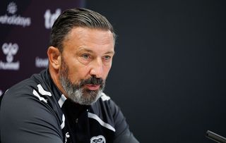 EDINBURGH, SCOTLAND - DECEMBER 17: Hearts Head Coach Derek McInnes during a Heart of Midlothian press conference at Oriam, on December 17, 2025, in Edinburgh, Scotland. (Photo by Ross Parker/SNS Group via Getty Images)