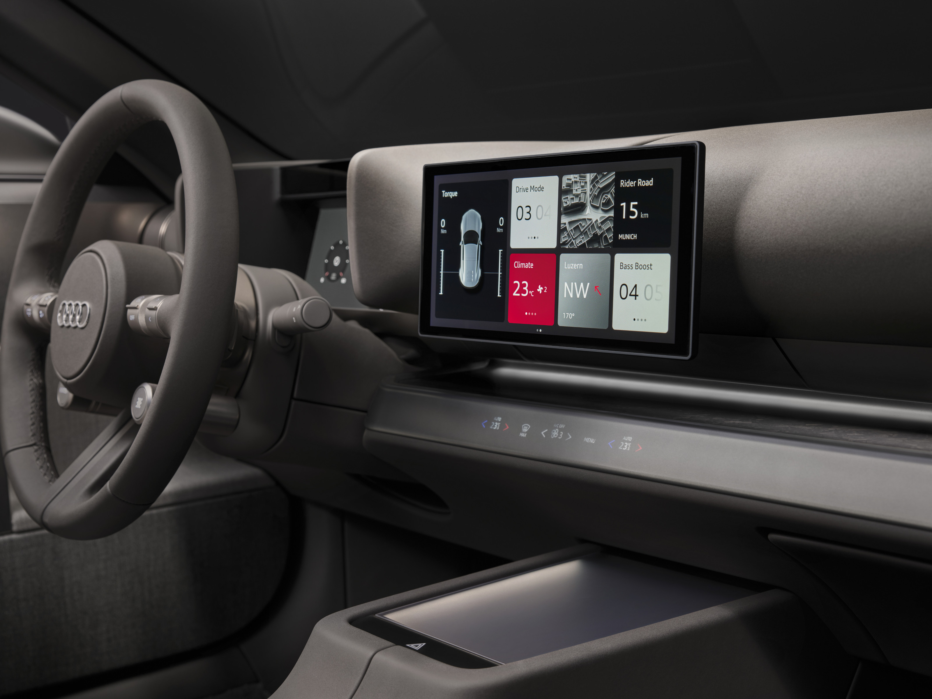 Detail of the Audi Concept C interior, 2025