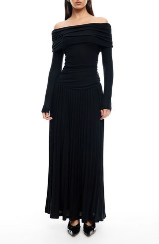 Field of Dreams Off the Shoulder Long Sleeve Maxi Dress