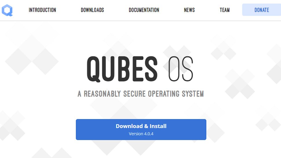 Capture d'écran du site Web pour Qubes OS