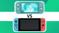 A product shot of both consoles to show the Nintendo Switch vs Switch lite