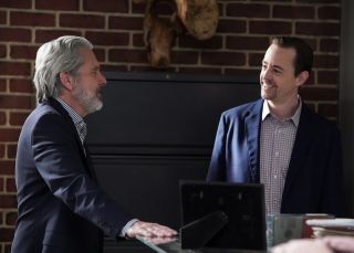 Parker and McGee smiling at each other on NCIS