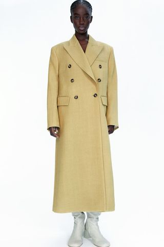 Wool-Blend Double-Breasted Coat