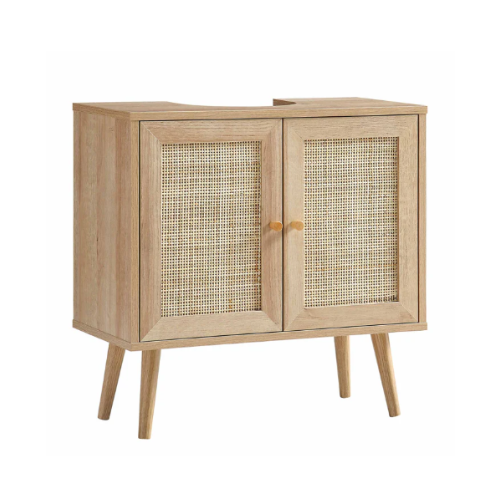 daals, Frances Woven Rattan 2-Door Bathroom Undersink Unit