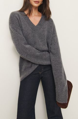 Jadey Cashmere & Wool V-Neck Sweater