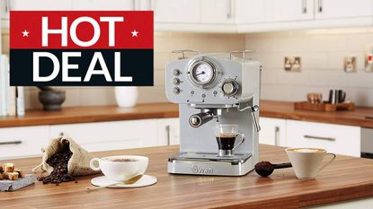 Amazon coffee machine deals, Swan Retro Pump Espresso Machine deal