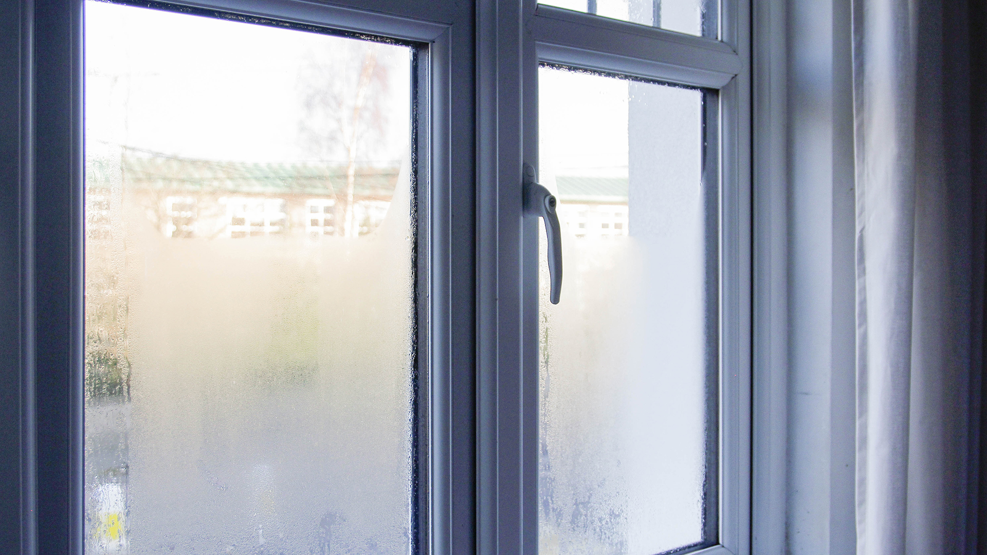 Window with condensation on it