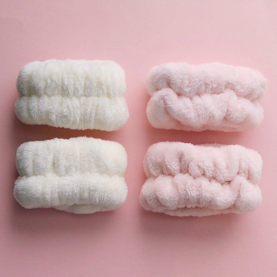 Spa Towel Wristbands for Drip-Free Face Washing - 2 Pairs