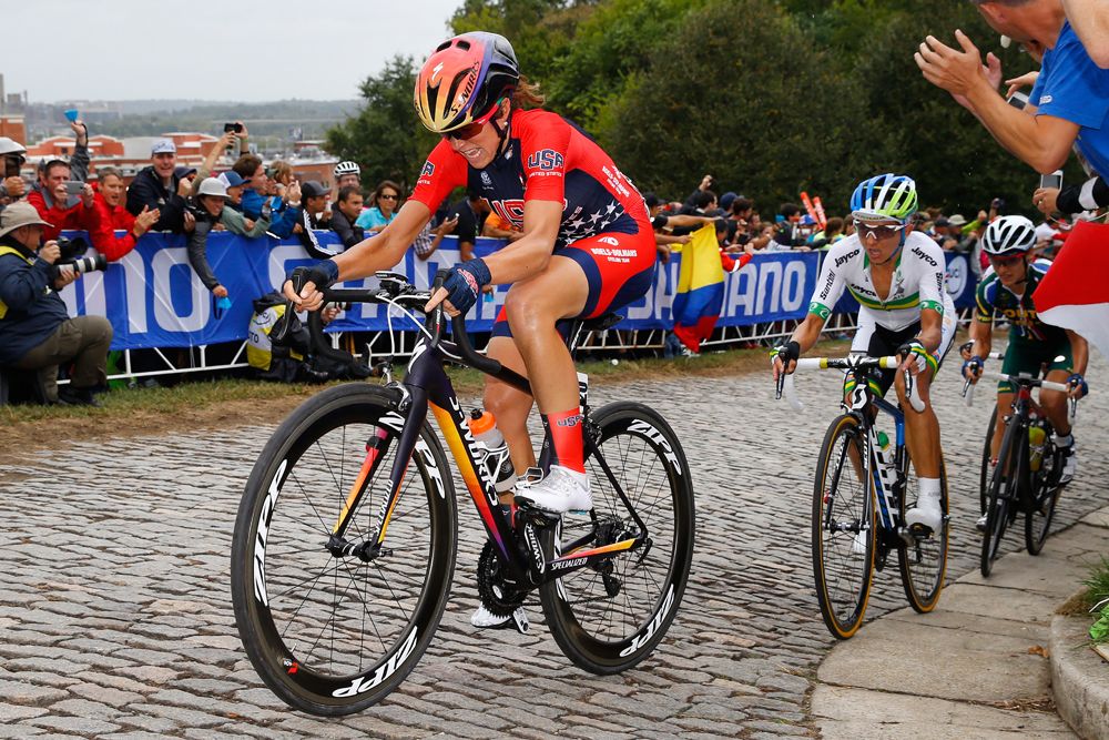 Evelyn Stevens (USA) on the attack