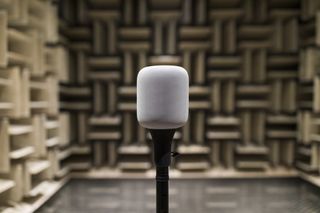 Apple's custom anechoic chamber in Cupertino used to develop the beam-forming speaker array and high excursion woofer in HomePod.