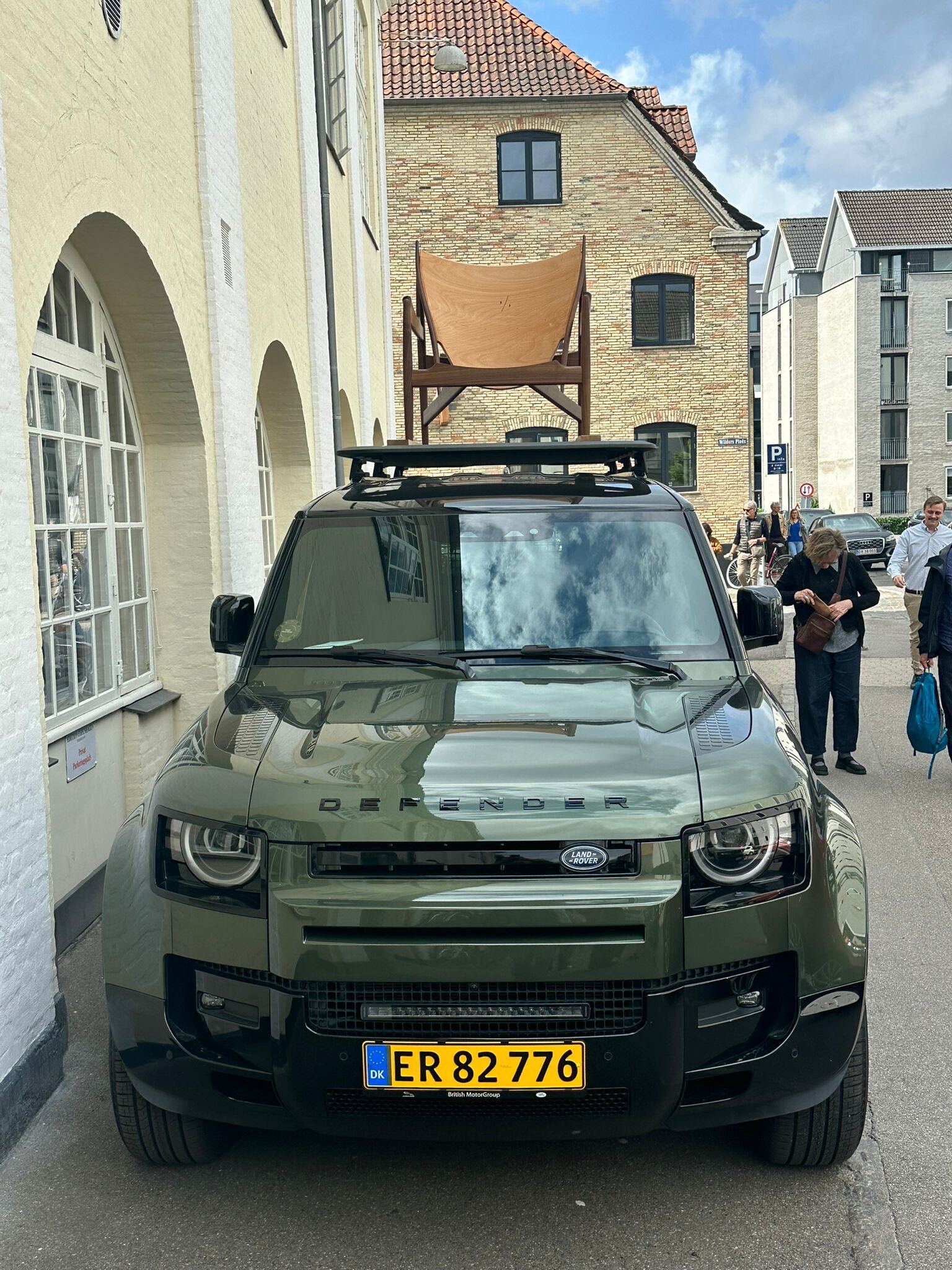 Chieftain Chair by Finn Juhl sat atop a Range Rover Defender at 3 Days of Design 2026