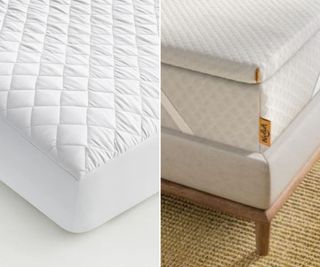 The Sijo TempTune Cooling Mattress Pad beside the Nolah Mattress Topper.