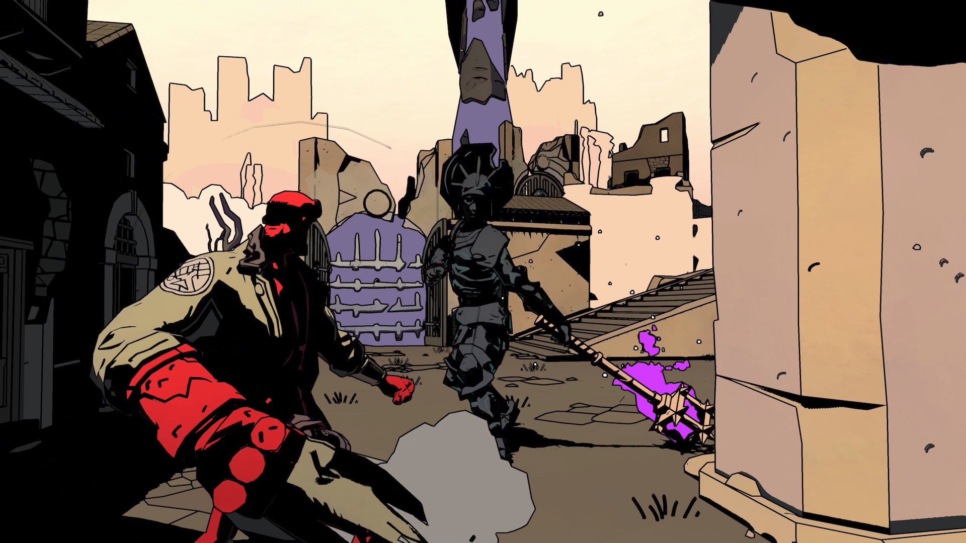Hellboy Web of Wyrd screenshot showing Hellboy in combat