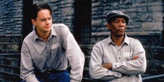 Tim Robbins and morgan freeman as prisoners in The Shawshank Redemption