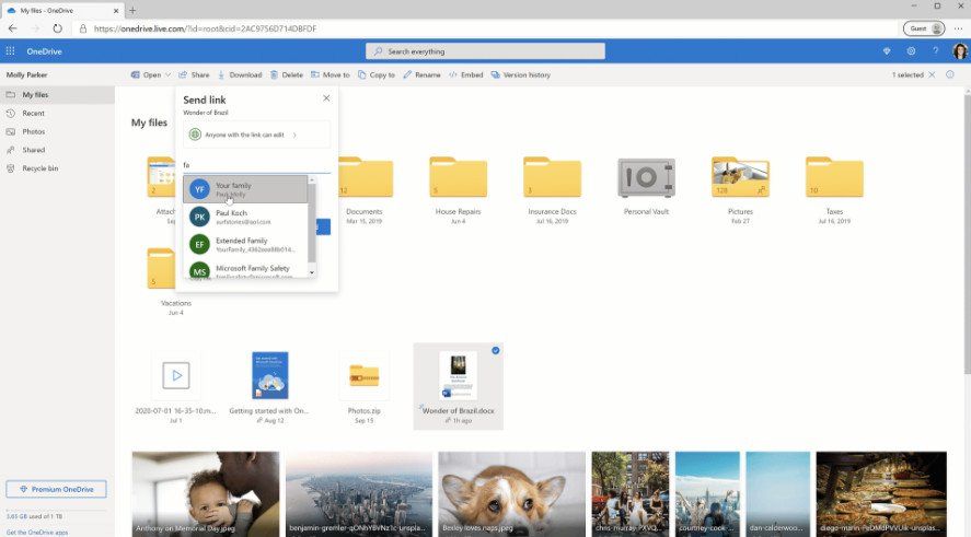 Onedrive Web Family Sharing