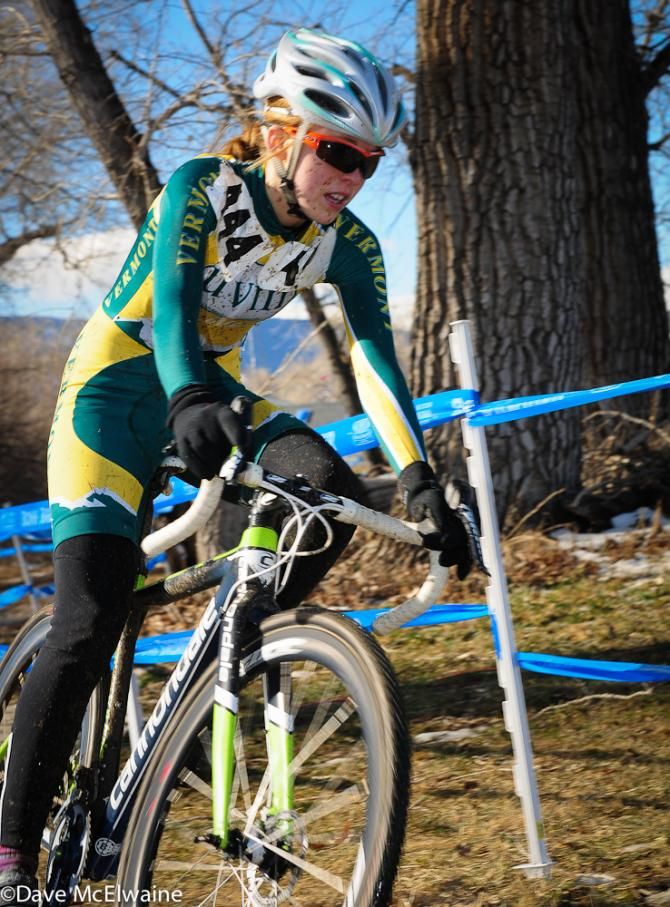 Libby White (Vermont) riding in second place