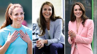 three images of kate middleton with subtle natural nails