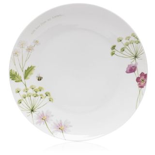 With Love floral design on a white dinner plate by Wilko