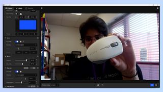 A screenshot of Staff Writer Nikita Achanta trying the Elgato Facecam Pro 4K webcam