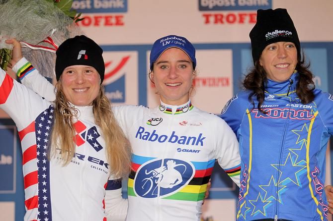Elite women's podium in Azencross