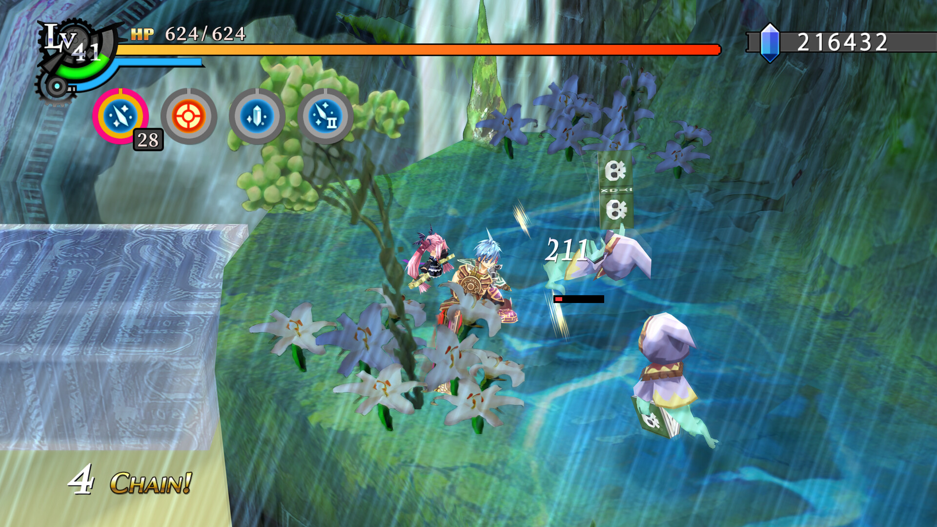 Best JRPGs - The player attacks some wizardly ghosts in LEgend of Nayuta: Boundless Trails.