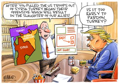 Political Cartoon U.S. Trump Turkey Problem Pardon
