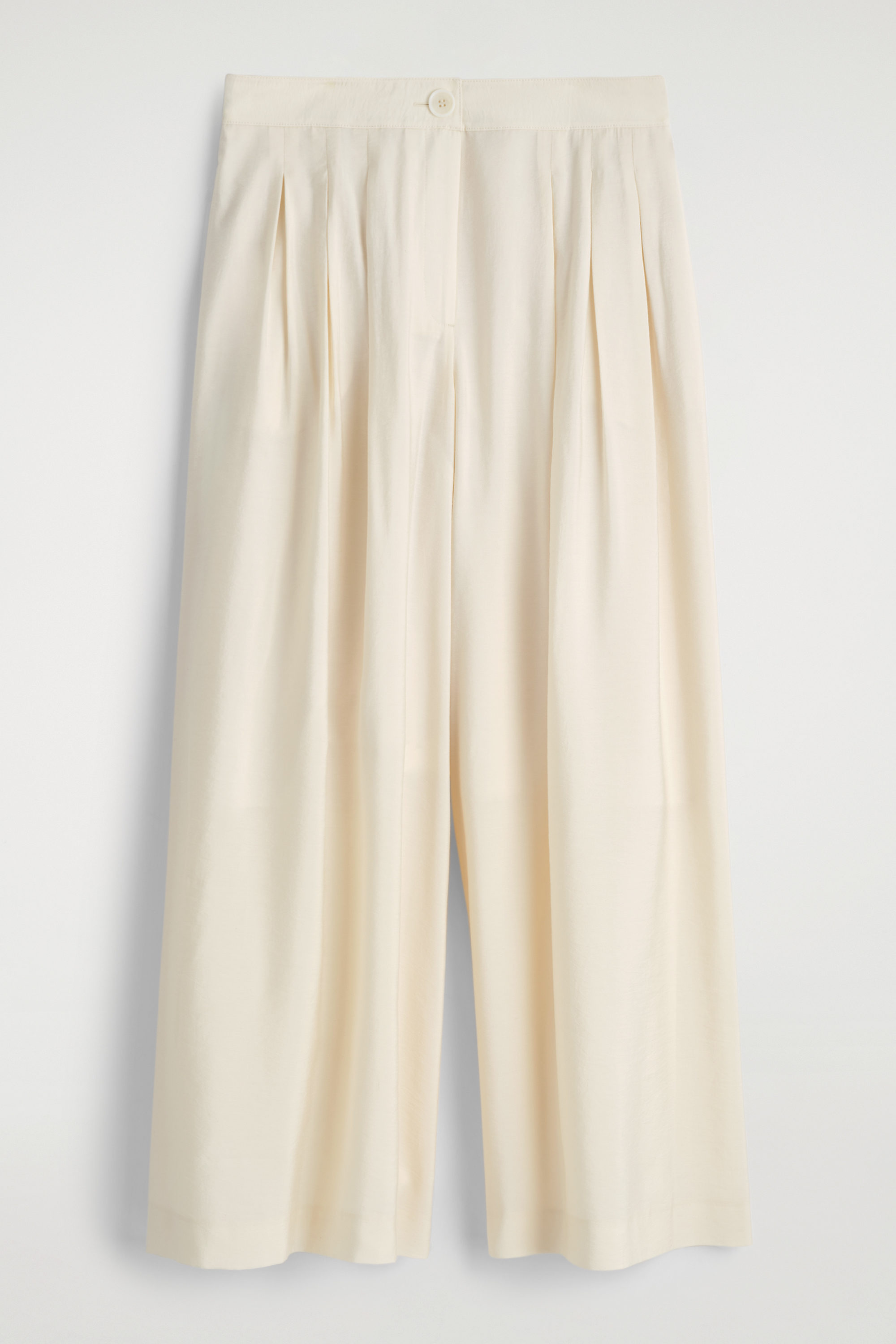 Pleated Modal Wide-Leg Trousers