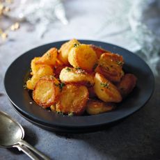Roast potatoes served on a dish