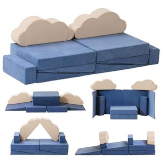 Loaol Modular Kids Play Couch, Kids Couch for Playroom Bedroom, Child Sectional Sofa, Convertible Toddler Couch Sofa for Boys & Girls, Kids Modular Couch, Soft Kids Sofa for Creative Kids