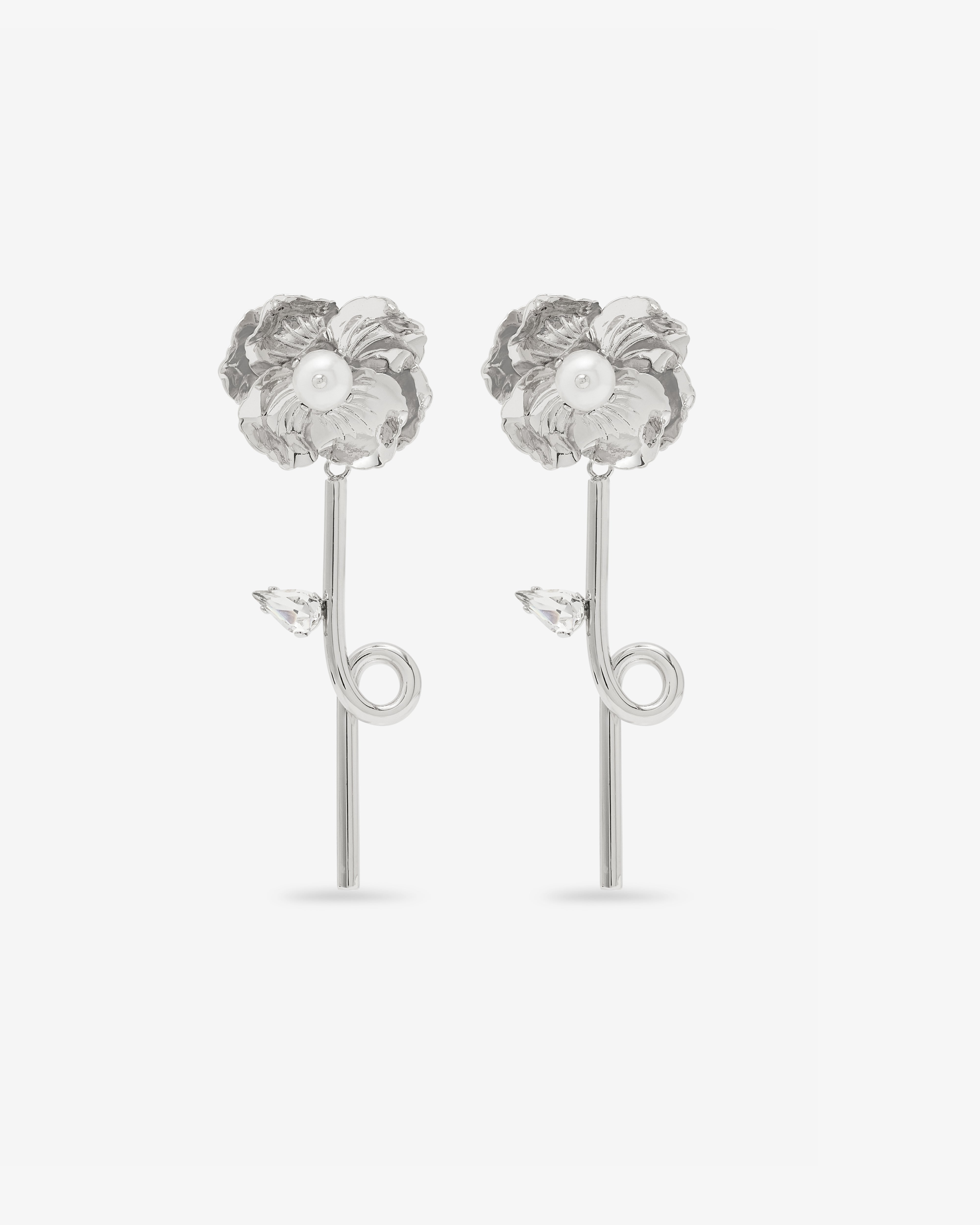 Simone Rocha - Women's Blooming Poppy Drip Earrings - (silver)