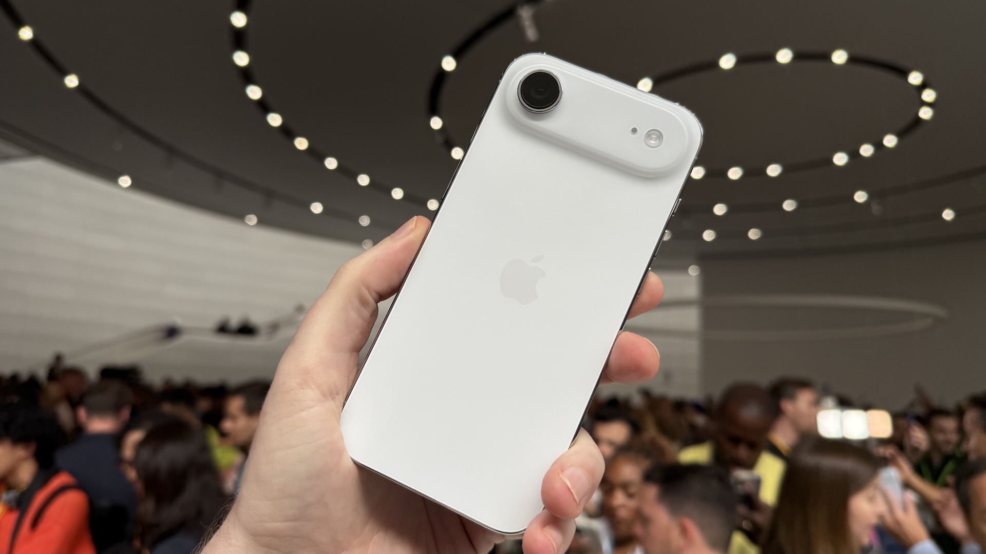 Images of the product launch for iPhone 17 at Apple's HQ in Cupertino